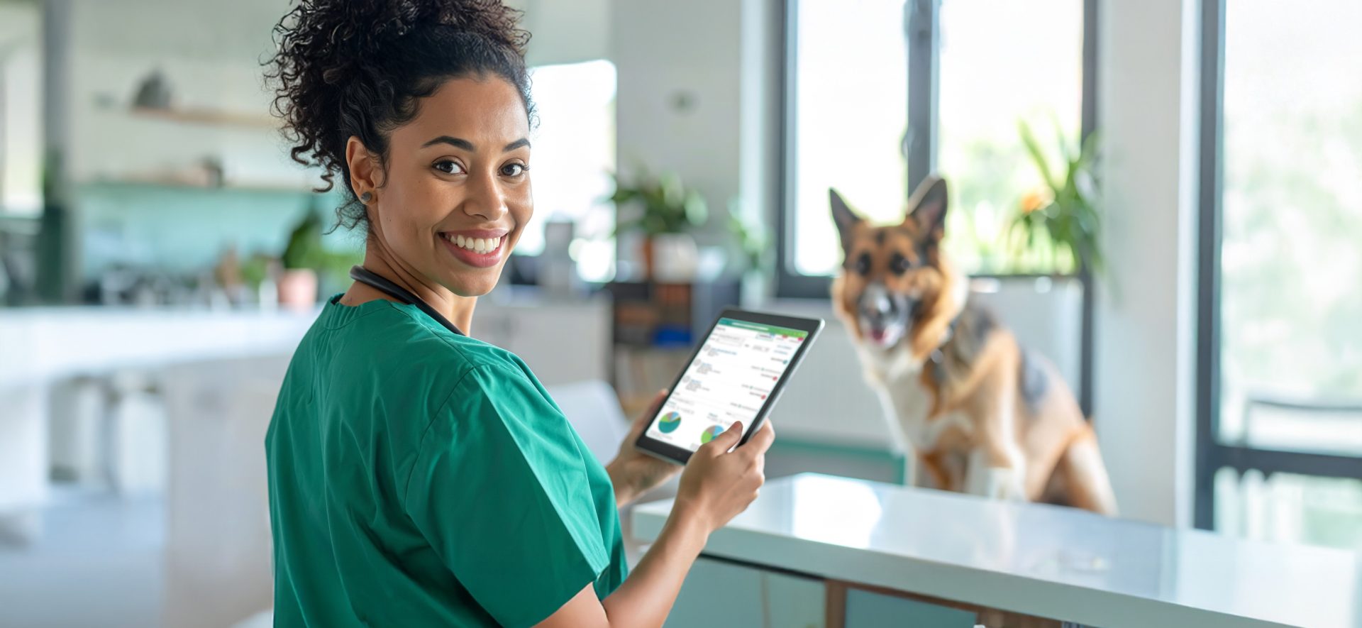 A veterinary practice manager planning a software switch with a checklist